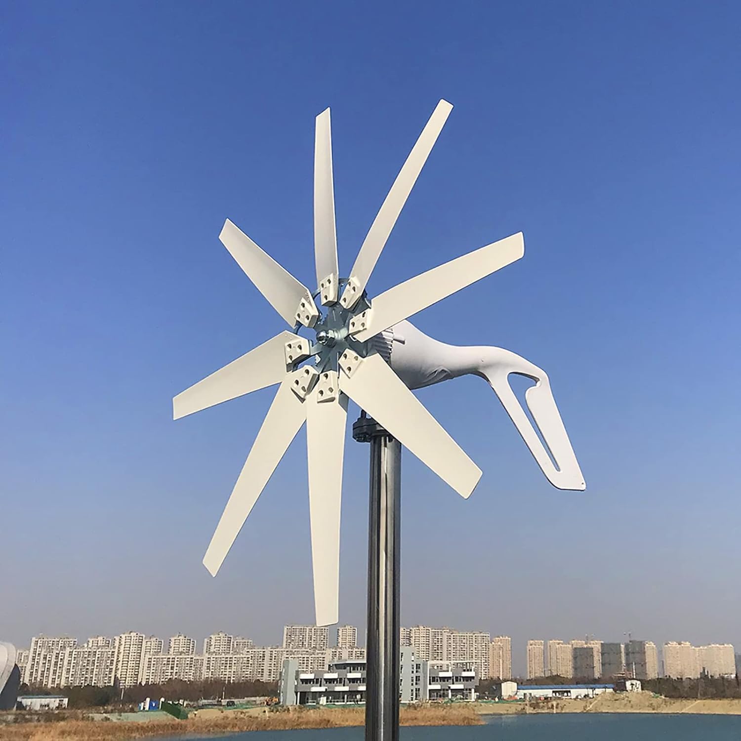 9000W Vertical Axis Wind Generator Kit 110V/220V with MPPT Controller 8 Blades for Home RV Boat Car
