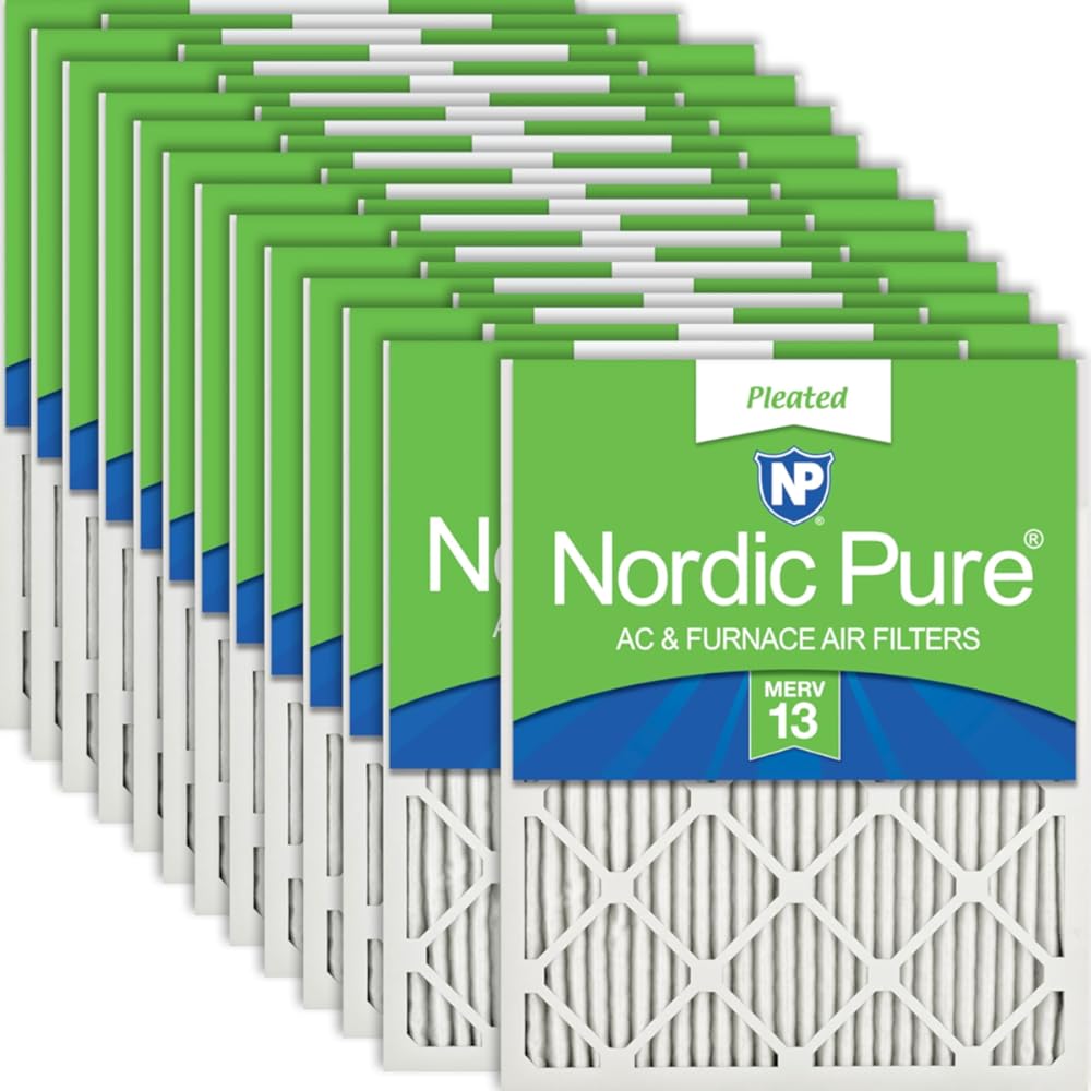 Nordic Pure 18x18x1 (Actual Size: 17 3/4 x 17 3/4 x 3/4) Pleated MERV 13 Air Filters 24 Pack