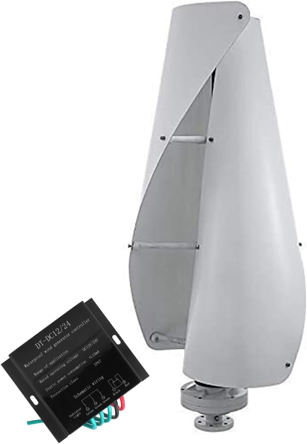 Spiral Vertical Axis Wind Turbine Generator Kit 10000W, with Charge Controller - Low Wind Speed Start, Quiet Operation, for Home/Boat/Street Lighting(12V-220V)