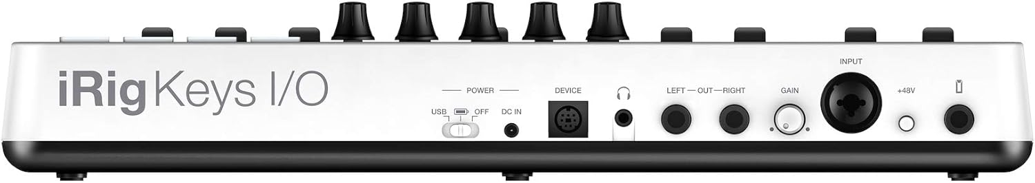 IK Multimedia iRig Keys I/O 25-keys Midi Controller with 24-bit up to 96kHz Audio Interface for iPhone/iPad, Android and Mac/PC