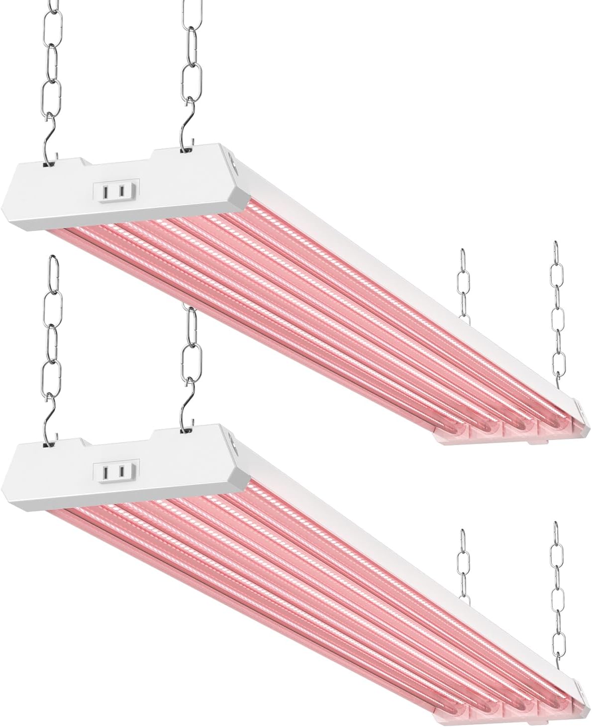 Sunco 4FT LED Grow Lights Full Spectrum for Indoor Plants 80W Integrated Suspended Fixture, Plug in Linkable, for Indoor Greenhouse Year Round Plant Seedling Grow Lamp Super Bright 2 Pack