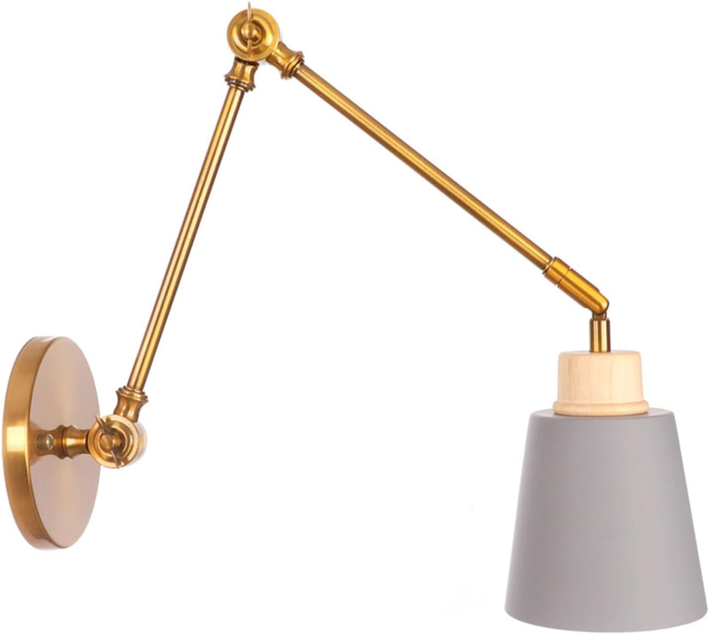 Adjustable Swing Arm Retro Wall Lamp, Macarons Farmhouse Bedside Lighting Fixture, Industrial Vintage E27 Wall Sconce, Decorative Iron Indoor Spotlight(B)