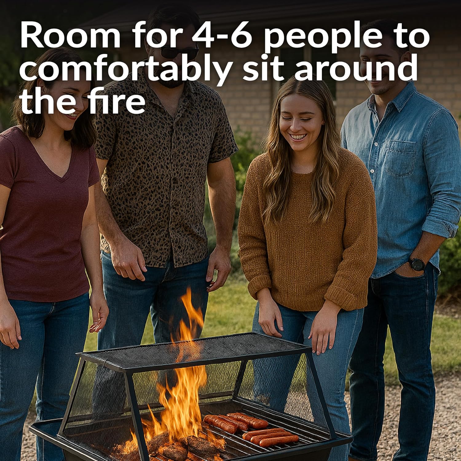 Sunnydaze 36-Inch Northland Steel Outdoor Fire Pit with Grill - Outdoor Fireplace with Cooking Grate, Spark Screen, Cover, and Poker