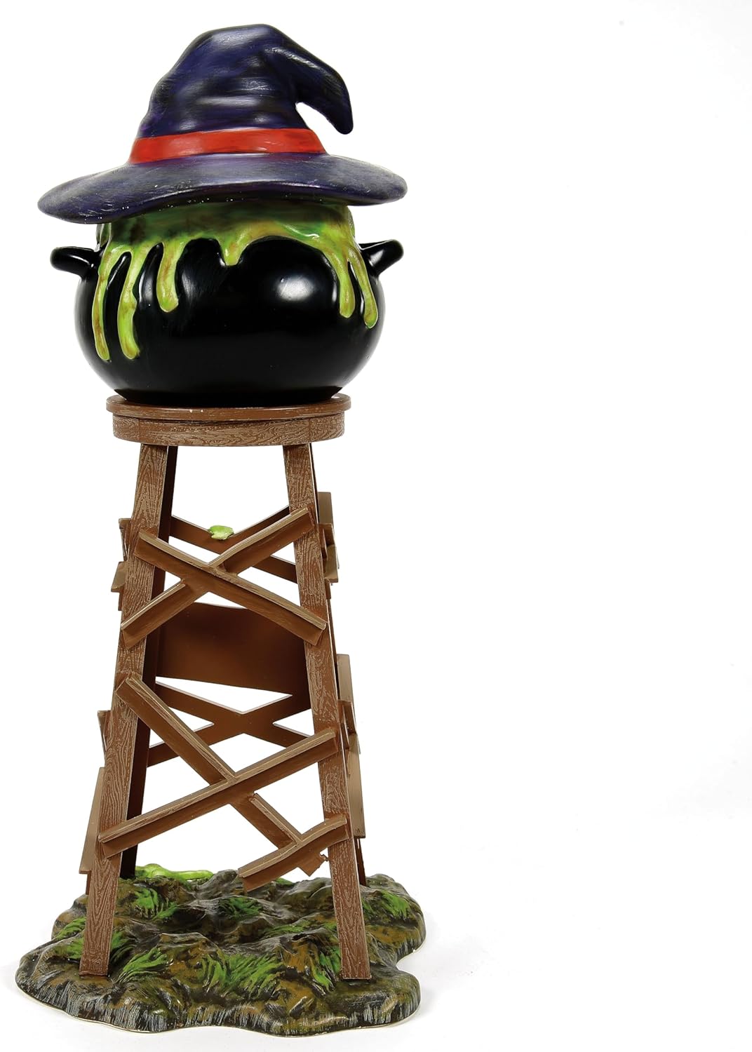 Department 56 Snow Village Halloween Accessories Witch Hollow Watertower Figurine- Resin Hand Painted Crafted Collectible Halloween Village House Figurines Accessory Home Decor Statues, 10.5 Inch