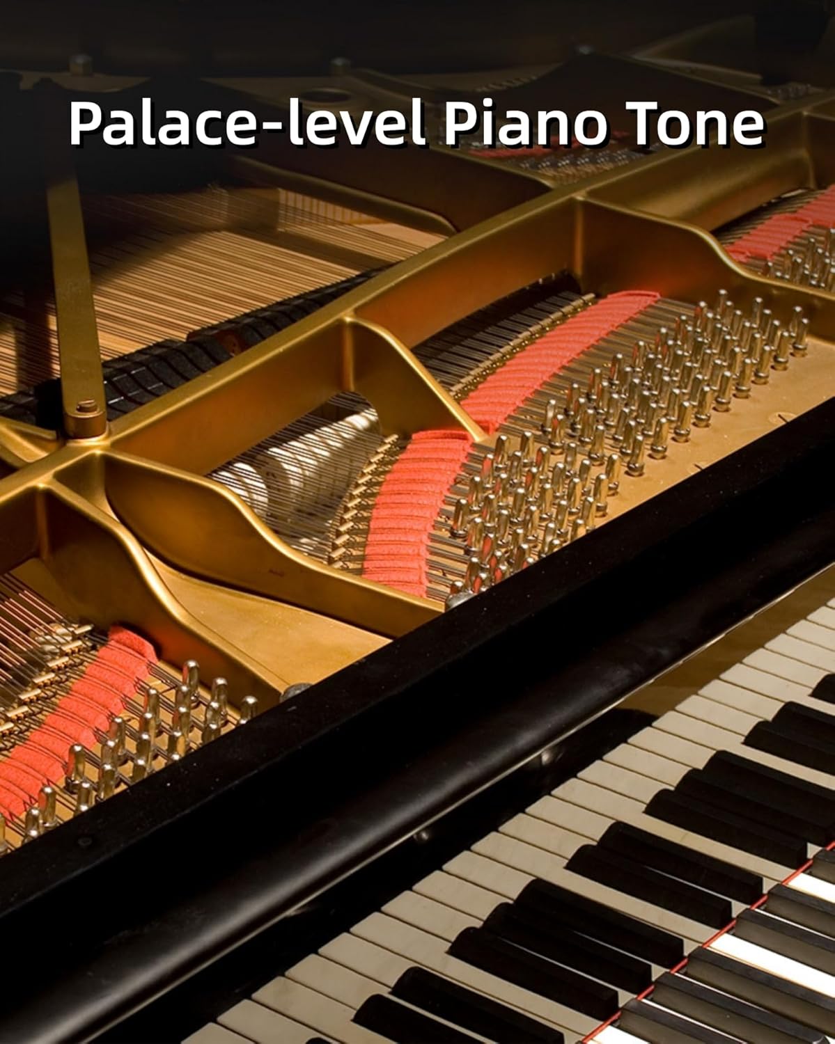 LANDTOM DDP-80 Digital Piano Keyboard 88 Keys Weighted, Hammer Action II, Home Electric Piano Full Size with Stand, Triple Pedal, MIDI Connecting and Headphone Interface