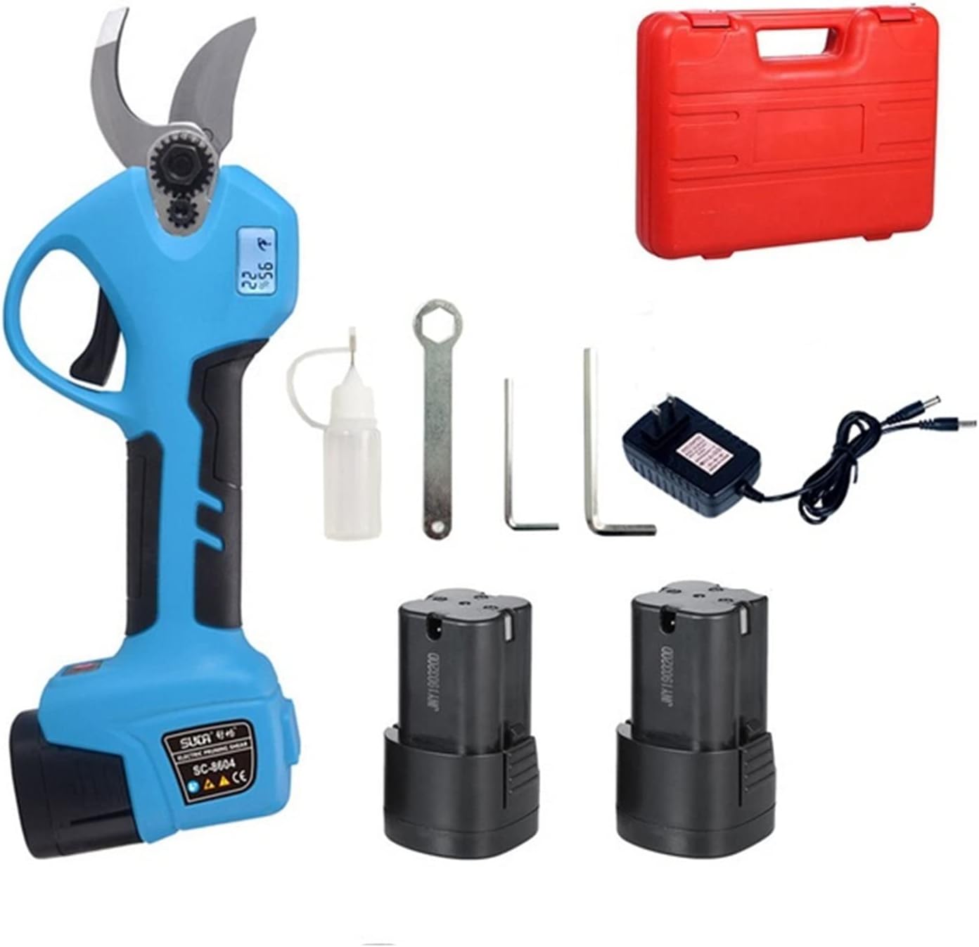 Electric Pruning Shears, 16.8V Cordless Pruner Lithium-ion Shears Efficient Scissors Bonsai Electric Branches Electric Garden Tools SC-8604 Case