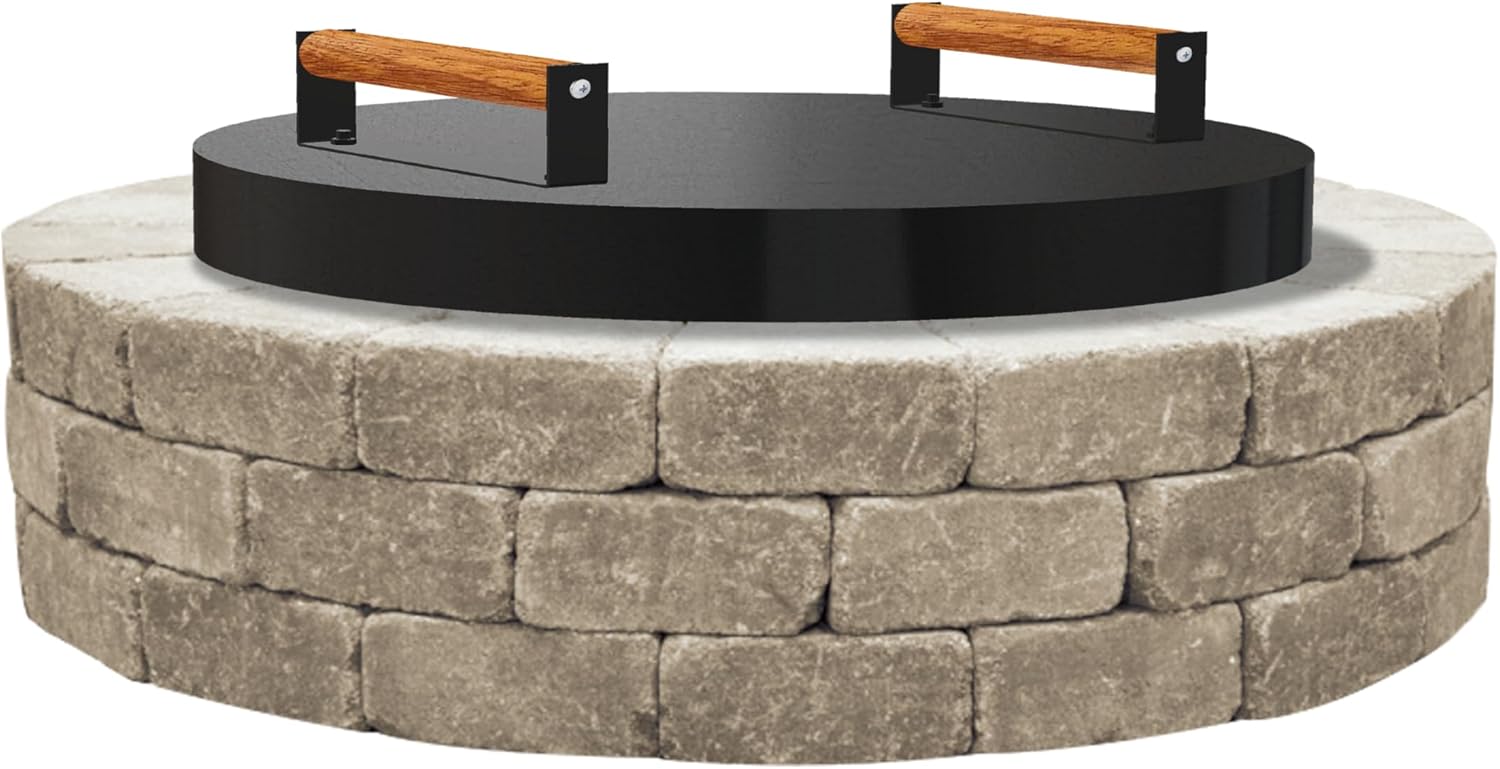 FEBTECH - Fire Pit Solid Cover 25.5 inch Compatible with Outdoor Fire Pits Inside Up to 23
