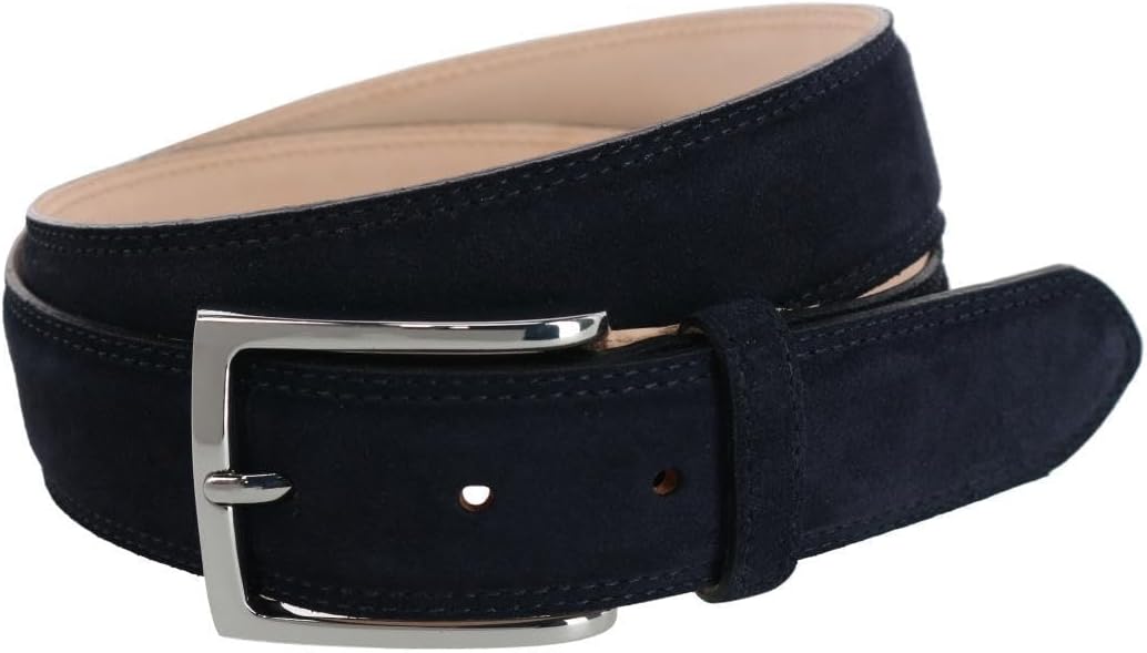 Trafalgar Men's Armando Italian Suede 35mm Feathered Edge Belt