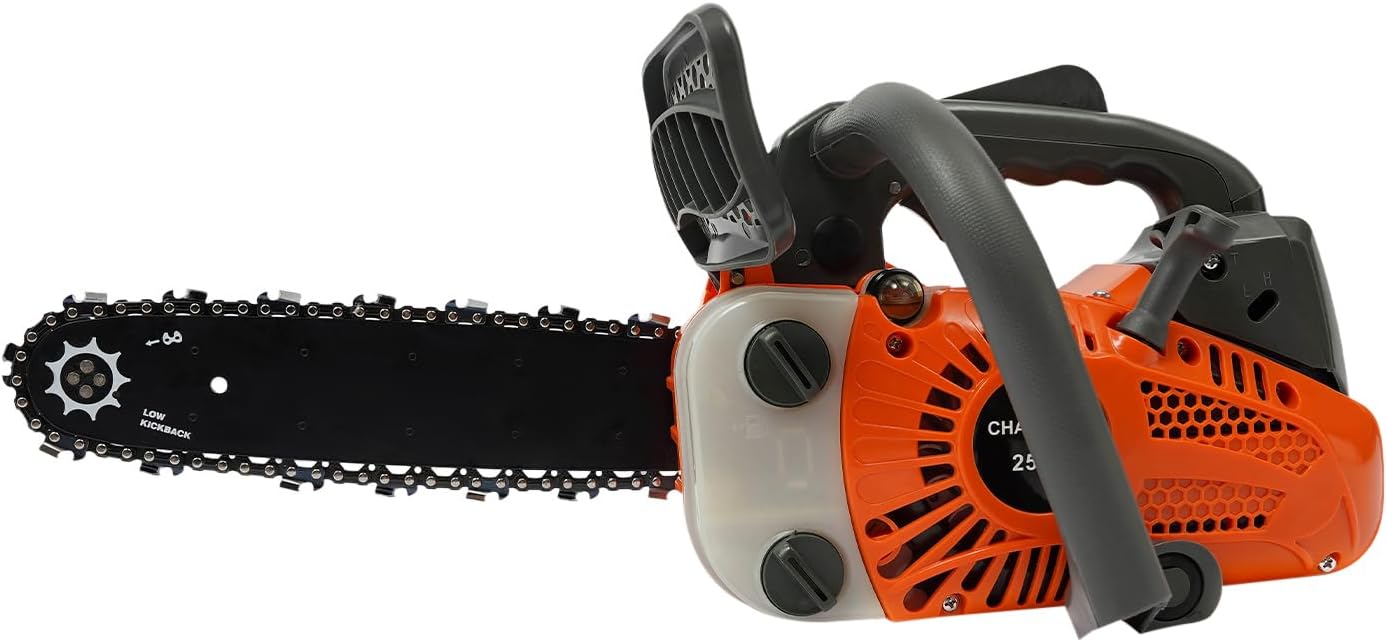 25.4 CC 2-Stroke Top Handle Gas Powered Chainsaw 12 Inch Petrol Handheld Cordless Chain Saw for Tree Wood Cutting with Guide Plate Cover