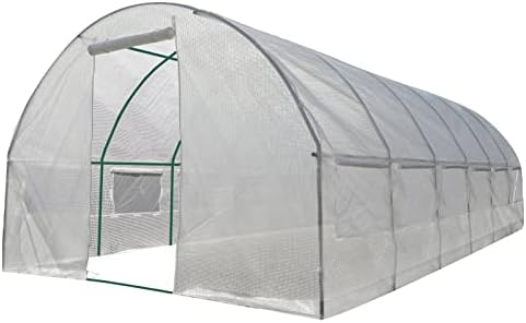 Polycarbonate Greenhouse Walk-in Green House Kit Garden Plants Grow,Large Walk in Polytunnel Greenhouse with Steel Frame for Garden Plants Heavy Duty and Winter Resistant (600x200x200cm)