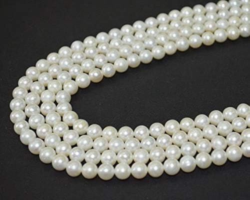 13 inch natural beads strand of 6.5mm smooth rondelle fresh water pearl gemstone beads for DIY jewelry - necklace, bracelet, earring, ring.
