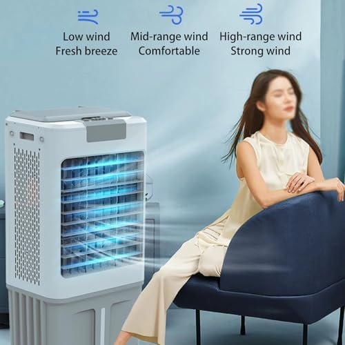 Windowless Air Conditioner, Portable Swamp Cooler with Water Tank and Ice Packs, 3 Speeds Evaporative Air Cooler for Room Office