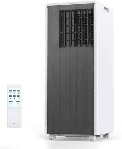 8000 BTU Portable Air Conditioner, 3-In-1 AC Unit with Cooling, Fan, Dehumidifier, Remote Control, Quiet Operation, Sleep Mode, for Small Rooms, Apartments, Window Kit Installation, Dark Grey