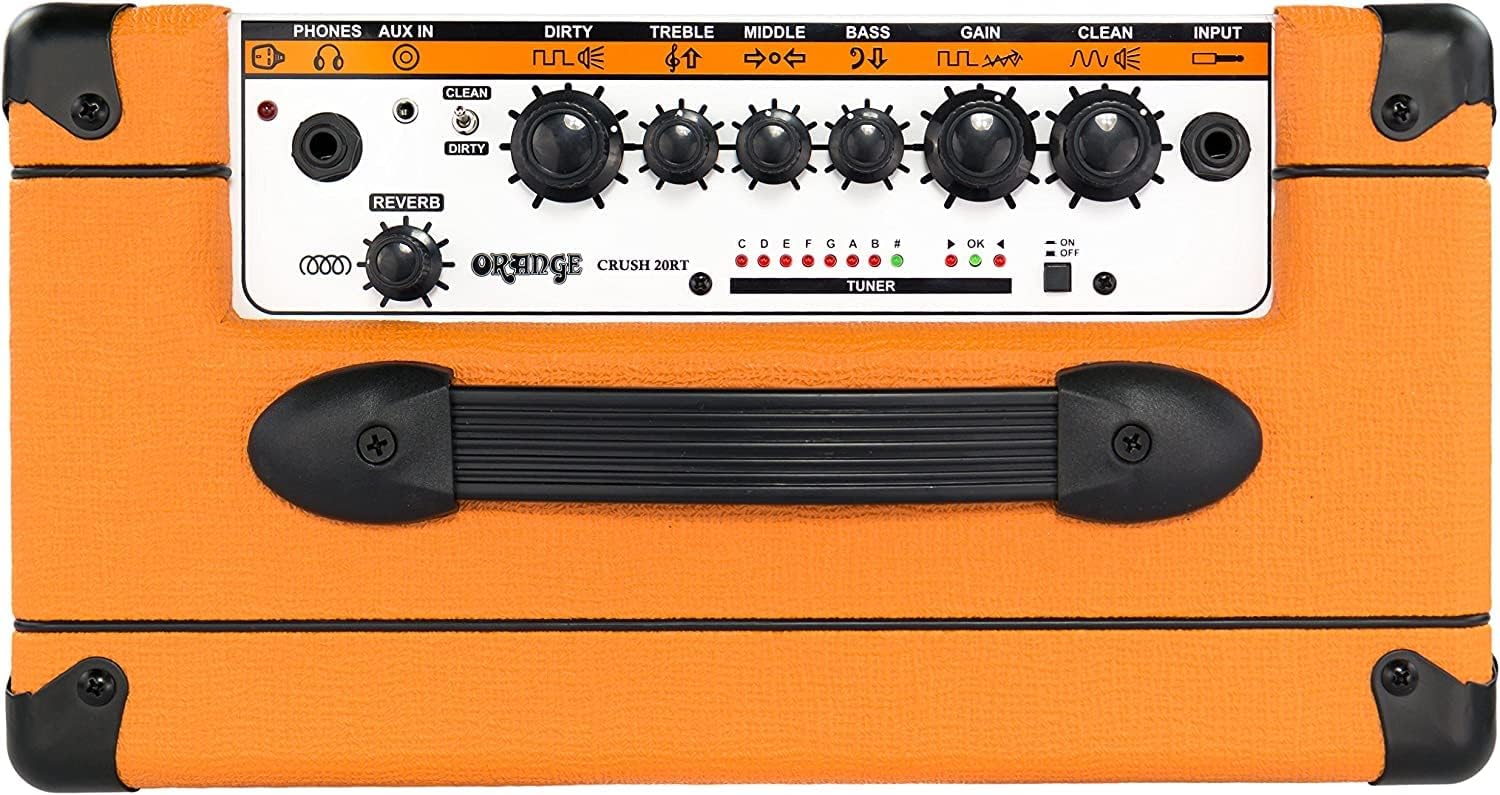 Orange Crush 20RT Guitar Combo Amplifier Bundle with Pig Hog Woven Instrument Cable and Liquid Audio Polishing Cloth (3 Items)