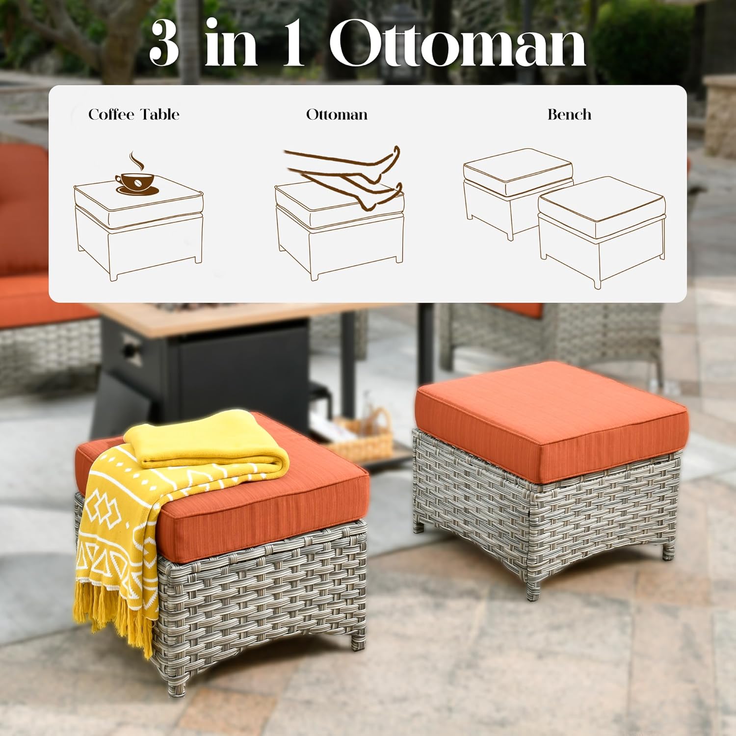 7-Piece Patio Furniture Set with 54