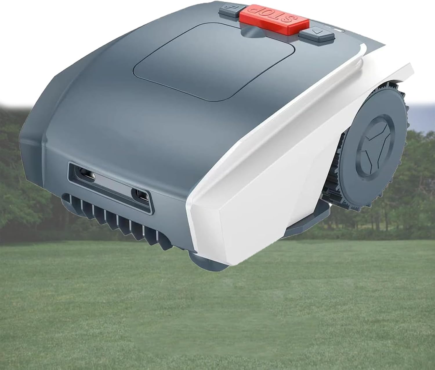 Robotic Lawn Mower, Automatic Lawn Mower with Accurate Navigation and Obstacle Avoidance, Mowing Robot, All-Terrain Capabilities, U-Shape Path Planning, for Grass Cutting,Grey