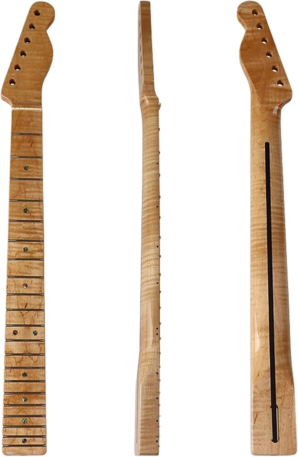 Electric Guitar Neck & Arm & Bow 6 Strings 1 Piece Wood Combine Glossy Natural Color 21F Guitar ​Neck Replacement