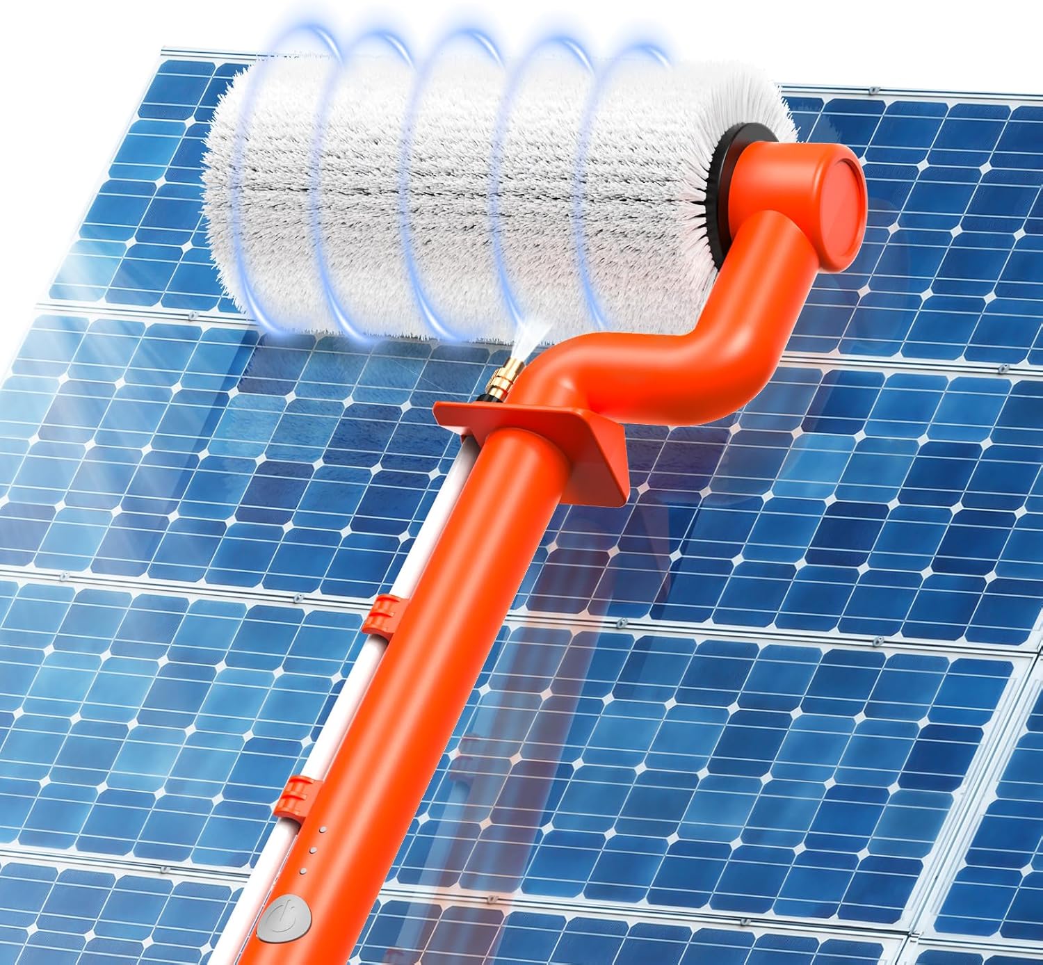 Electric Solar Panel Cleaning Brush: 20FT Adjustable Water Fed Pole Solar Panel Cleaning Kit with 23FT Water Pipe - Versatile Photovoltaic Brush for Solar Panels, Windows, Roofs
