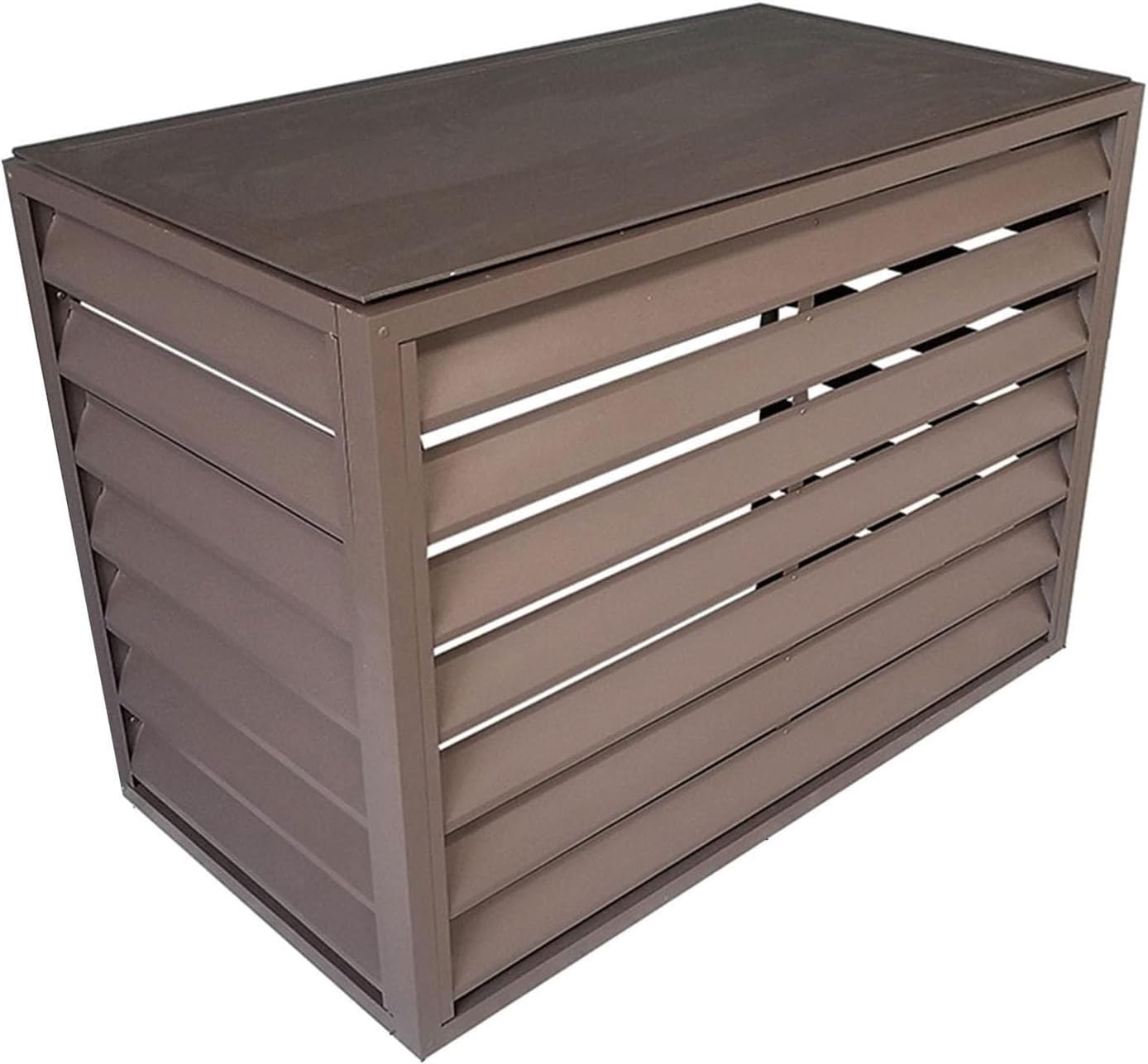 Outdoor Air Conditioner Cover Aluminum, All Weather Protective Cover, Trash Can Enclosure Freestanding Privacy Screen Fence Panels AC Unit Cover Flower Stand Condenser Protective Cover ( Color : Bro