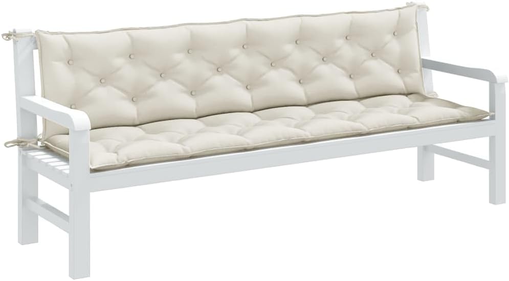 Garden Bench Cushions 2 pcs Melange Cream 78.7