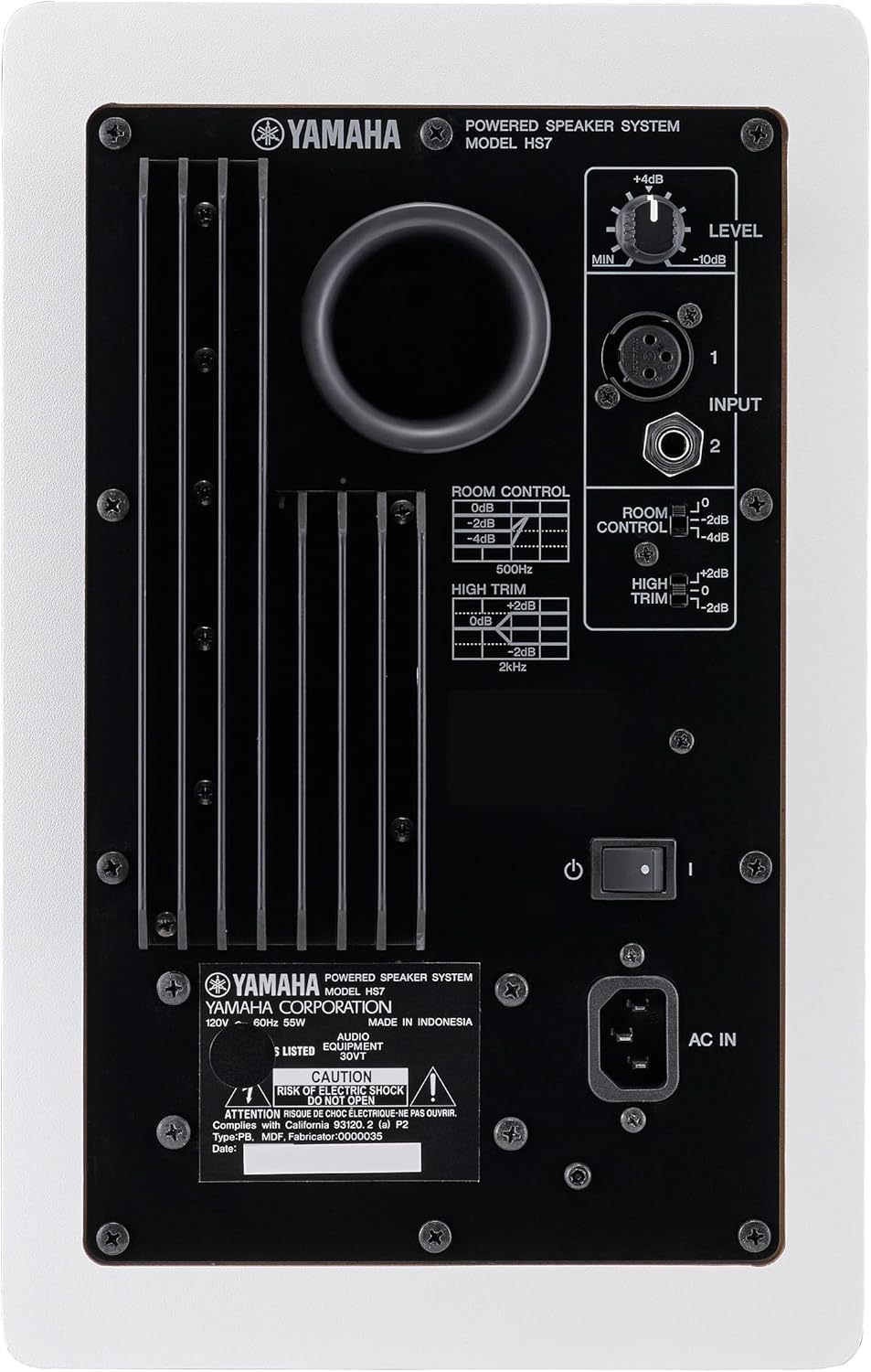 Yamaha HS7W 7-Inch Powered Studio Monitor Speaker, White