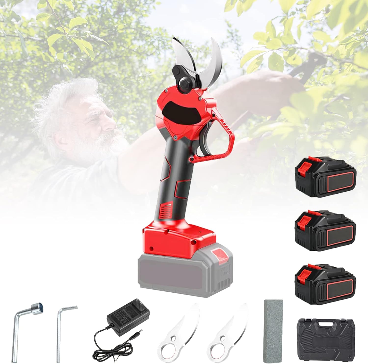 Electric Trimmers with Brushless Motor, Handheld Cordless Electric Pruning Shears, Pruning Shears,40mm/1.57Inch Cutting Diameter， Suitable for Orchards And Yards