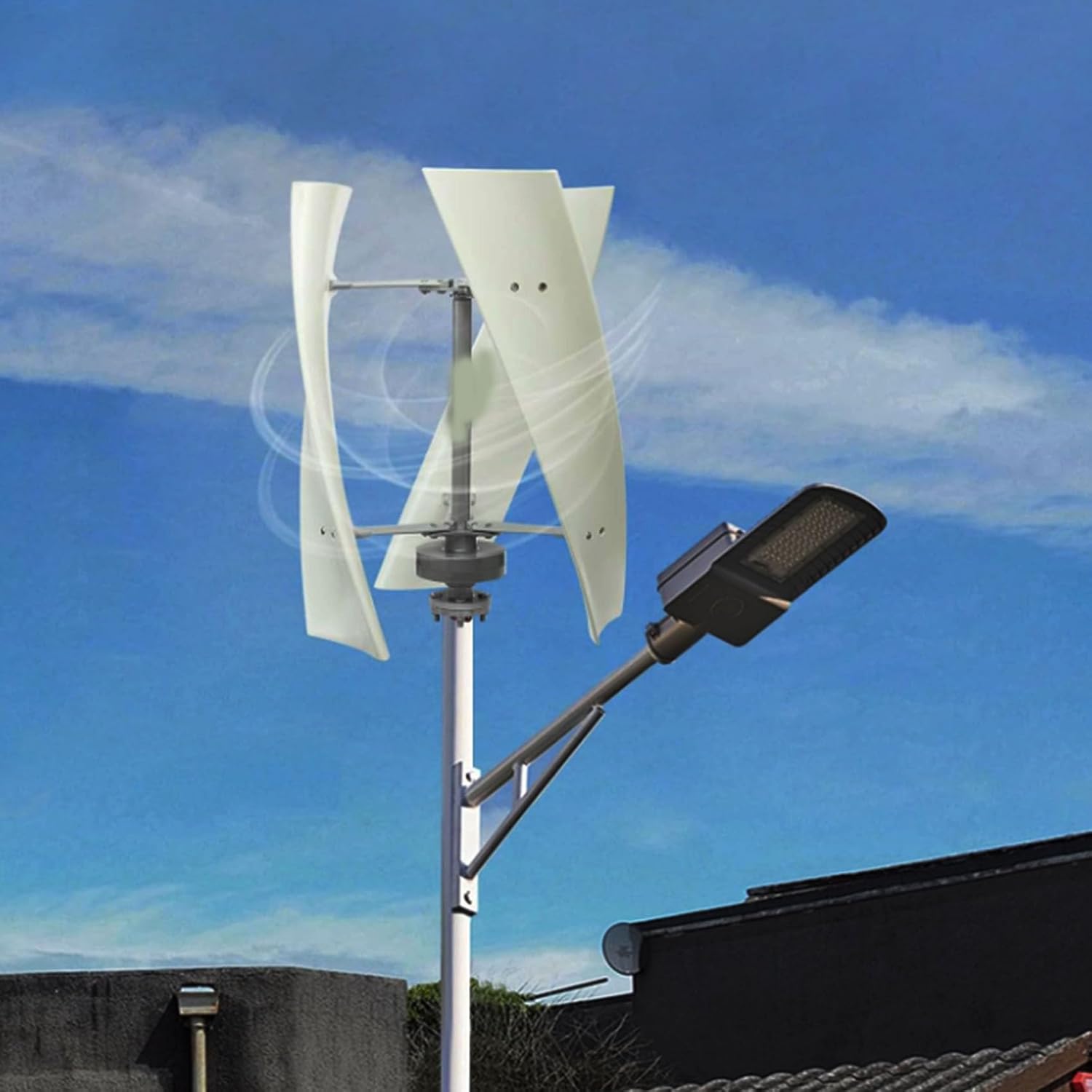 24v, 12000W Portable Vertical Shaft Wind Turbine Generator with MPPT Controller 12V 24V 48V 3 Blades Permanent Magnet Wind Turbine Generator for Home Street Lighting (White)