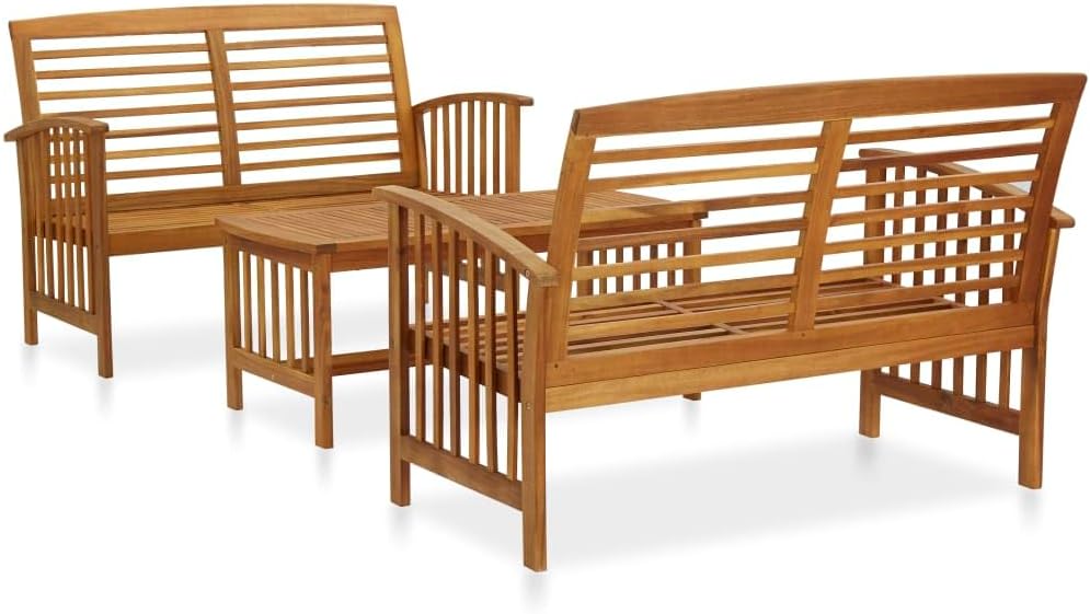 Patio Set 3 Piece Patio Lounge Set Solid Acacia Wood
