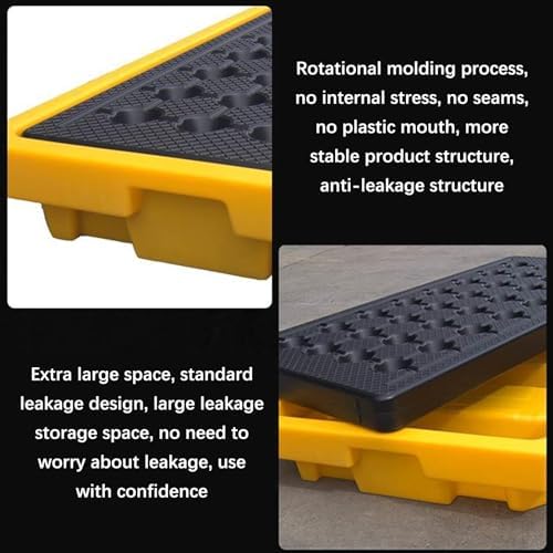 Oil Drum Tray,Spill Platform, Stackable Anti-Slip Spill Containment Platform, Modular Outdoor Warehouses Factory Garage Storage Oil Drums Spill Pallets, Polyethylene Leakproof Tray (Size :