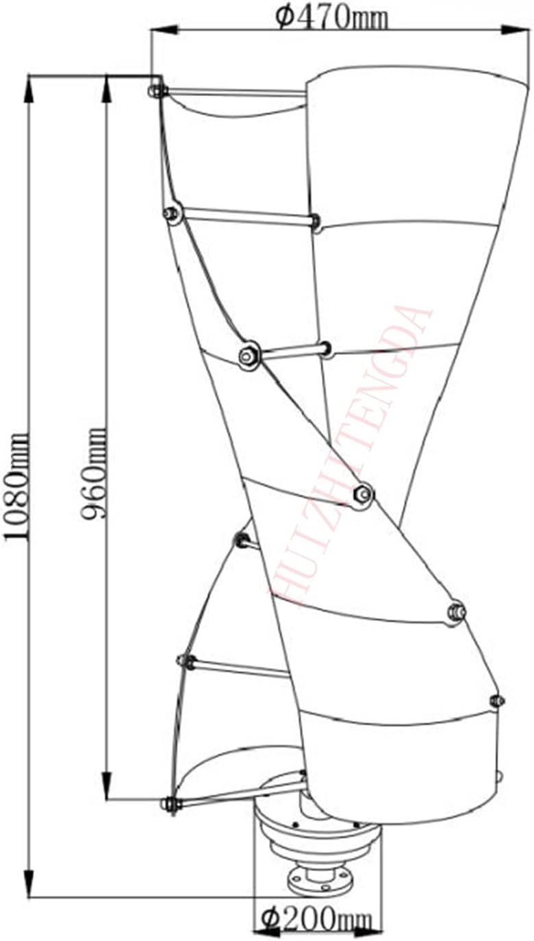 12V 24V 48V 220V Vertical Wind Turbine Generator,4000W 10 Blade Home Spiral Wind Power Turbine Generator for Home Or Camping(White)