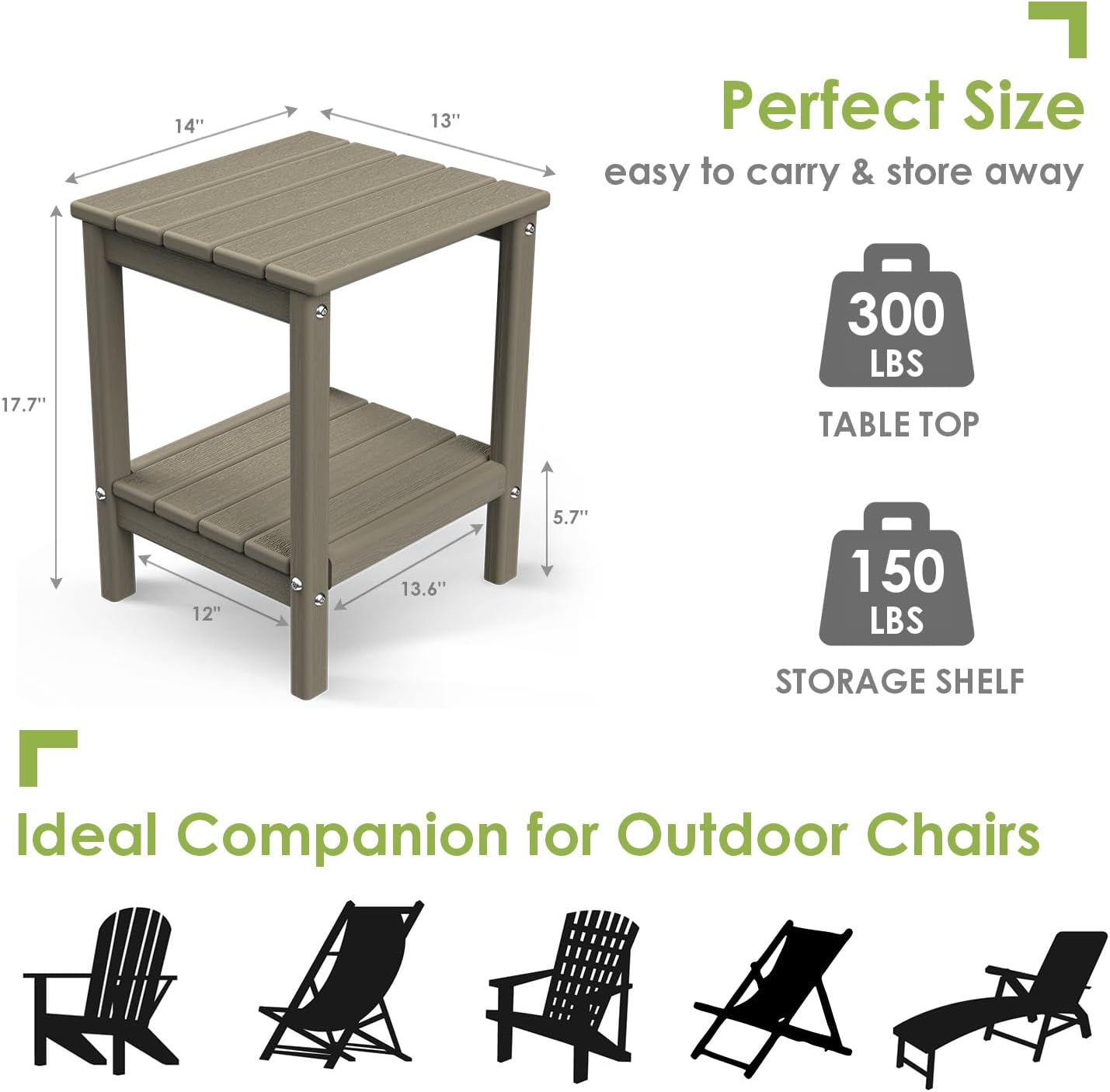 GREENVINES Outdoor Rocking Chair Set | 3-Piece | Desert Brown Wood Grain | 2 Rocking Chairs with 1 Side Table | Porch Rocker | HDPE Plastic | Patio Furniture Sets