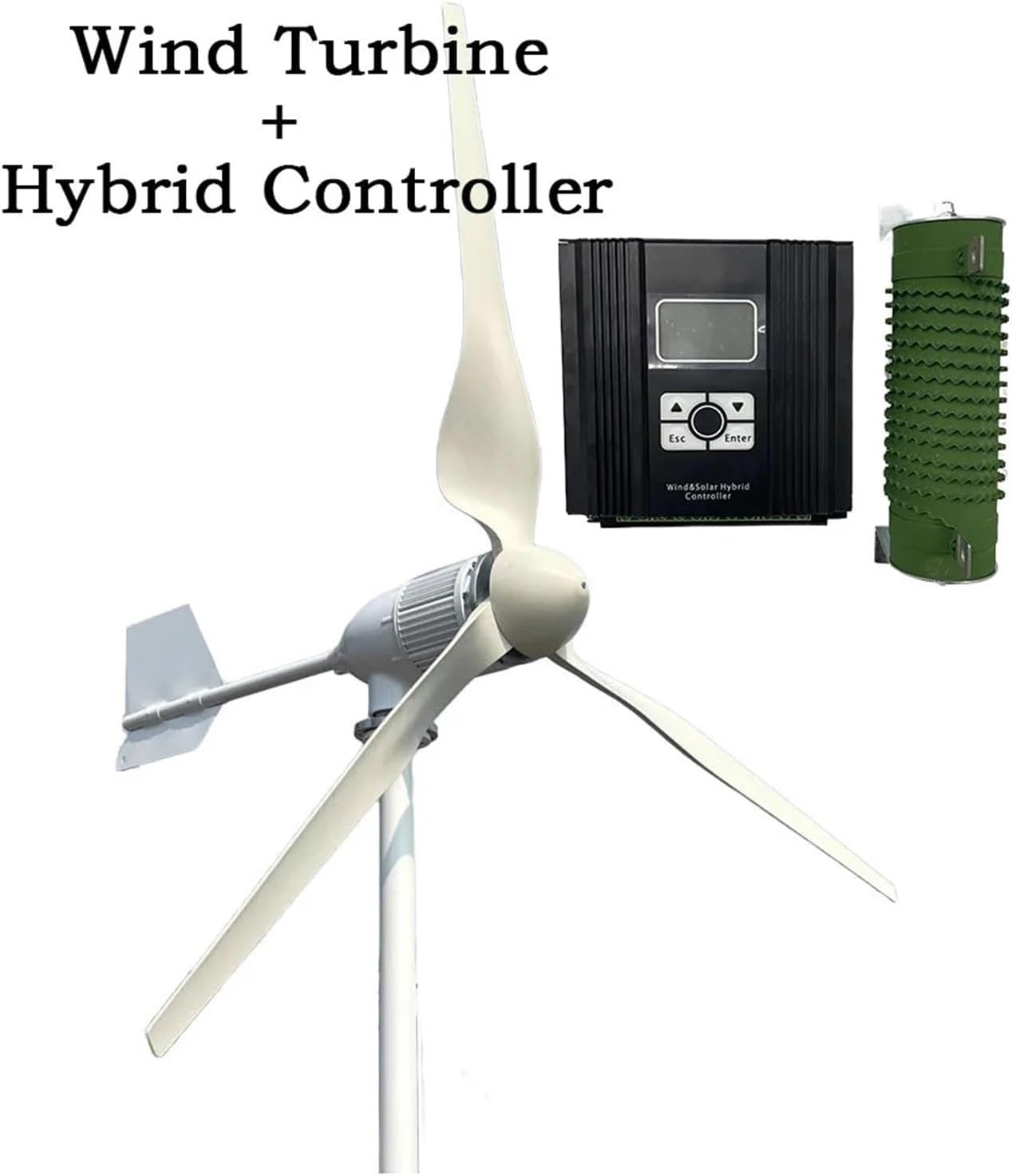 20KW Wind Turbine Generator 12V 24V 48V 96V with Hybrid Controller Windmill Generate Turbines for Home Farm Low Starting Speed for Home(Hybrid Control,96V_20KW)