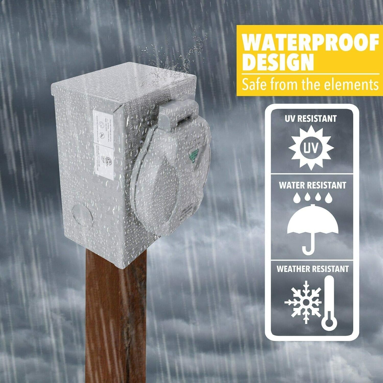 Generator Power Inlet box 30 AMP NEMA L14-30P ETL Listed WEATHERPROOF FLIP COVER