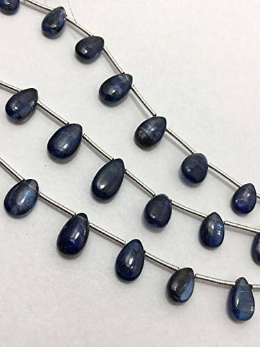 13 inch natural beads strand of 5-10mm smooth pear kyanite gemstone briolletes beads for DIY jewelry - necklace, bracelet, earring, ring.