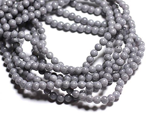 39cm stone beads - Jade balls 4 mm light grey