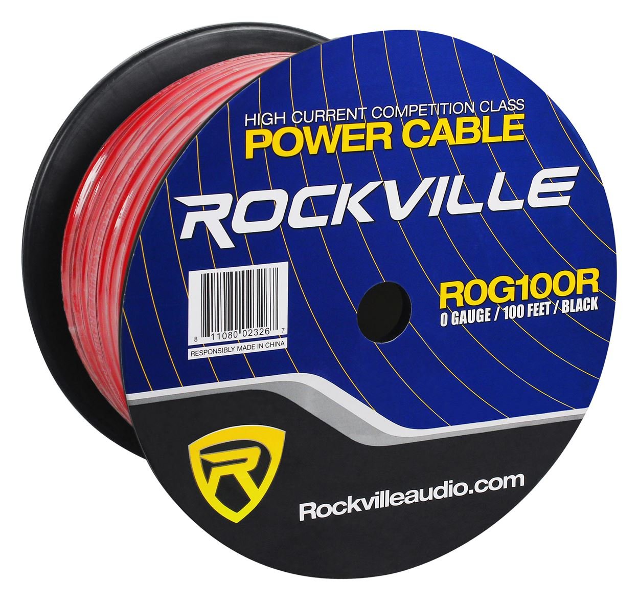 Rockville R0G100 Red 0 Gauge AWG 100 Ft Car Amp Power/Ground Wire Cable, Flexible PVC Jacket, Cool Cable Technology, Noise-Reducing Winding, for Car Audio Amplifiers