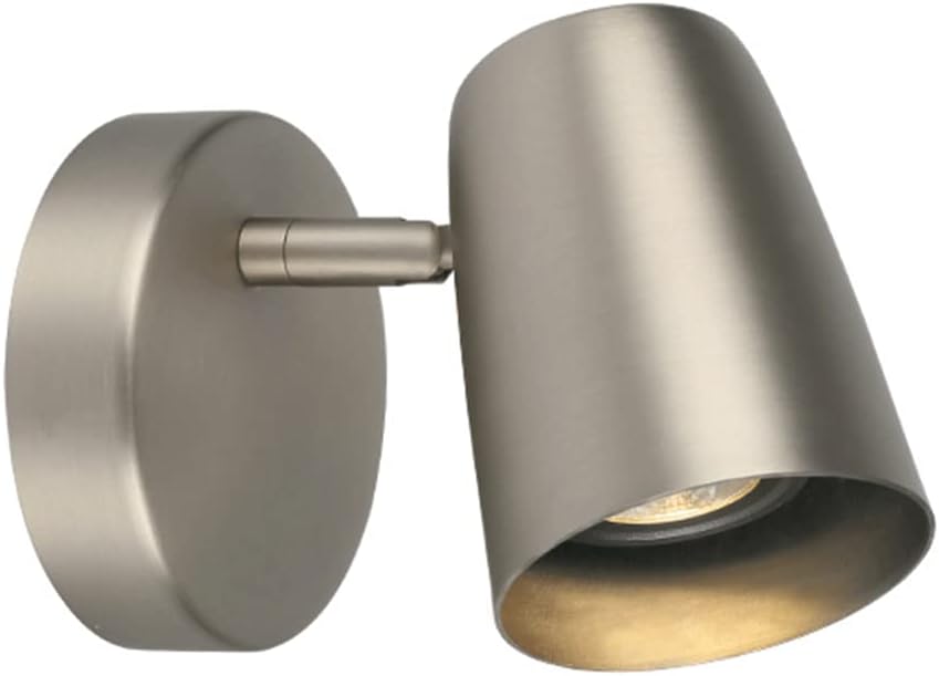 Bedroom Wall Lights, Nickel Metal Wall Light, Bedside Reading Lamp with 180°+90° Adjustment Function, E27 Lighting Fixtures, Modern Simple Wall Sconce Lights Compatible with Bedroom, Corridor, Livin