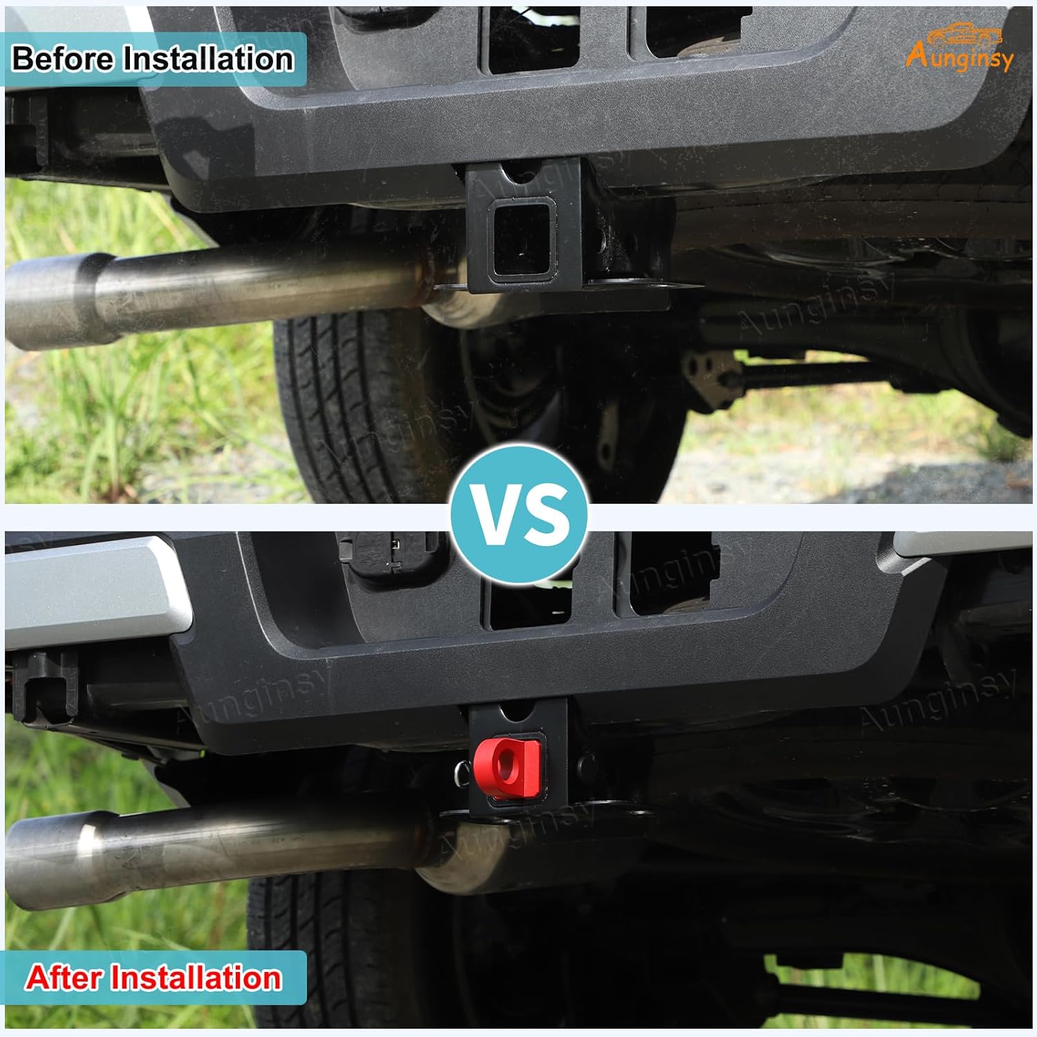 Aunginsy Tow Hitch Receiver Hook with Tightener Compatible with Toyota Tacoma 2024 2025 2026 Accessories, Car Shackle Mount Trailer Hitch Lock Pin Heavy Duty Solid Recovery Towing Kit for Trucks