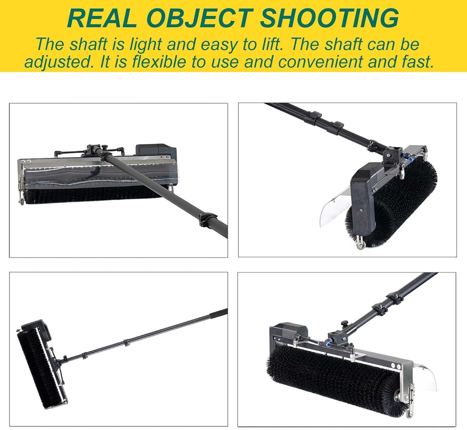 Handheld Solar Panel Cleaner,Electric Water Fed Rod Kit,Telescopic Buckle, 60Cm Drum Brush Head, for High-Altitude Cleaning,5.5m