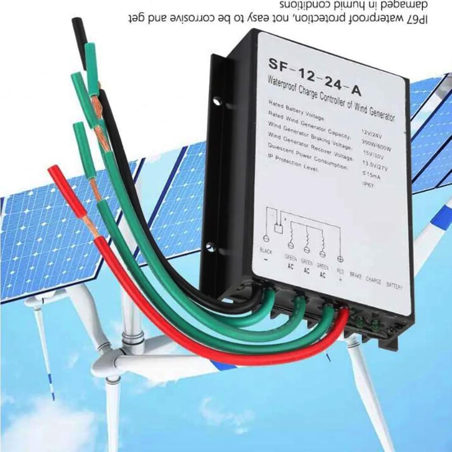 8000W MPPT Wind Turbine Charge Controller, 10A- 40A Low Wind Speed Regulator Voltage Boost 12V 24V 48V System Waterproof