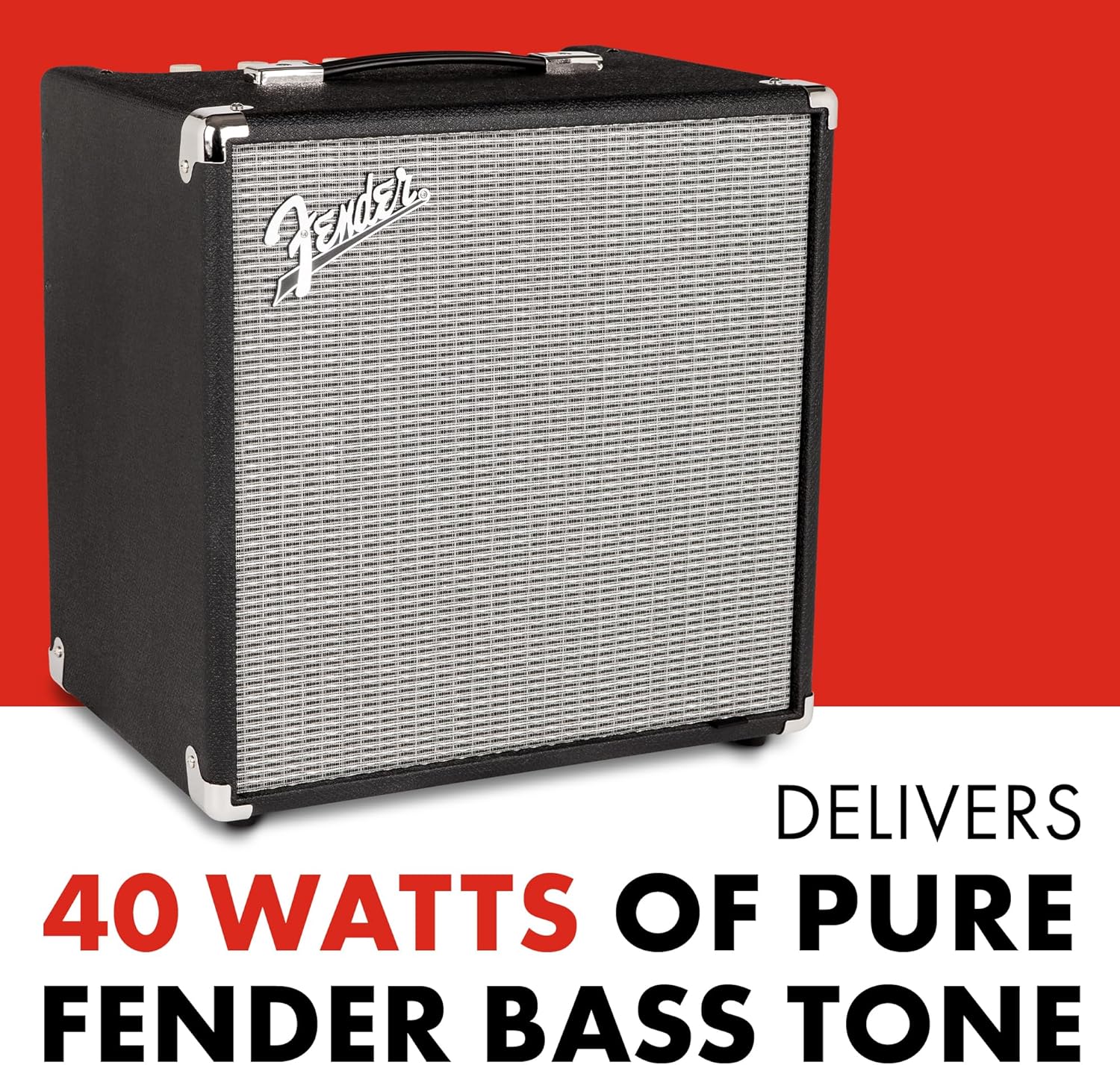 Fender Rumble 40 V3 Bass Amp for Bass Guitar, 40 Watts, with 2-Year Warranty Speaker, with Overdrive Circuit and Mid-Scoop Contour Switch