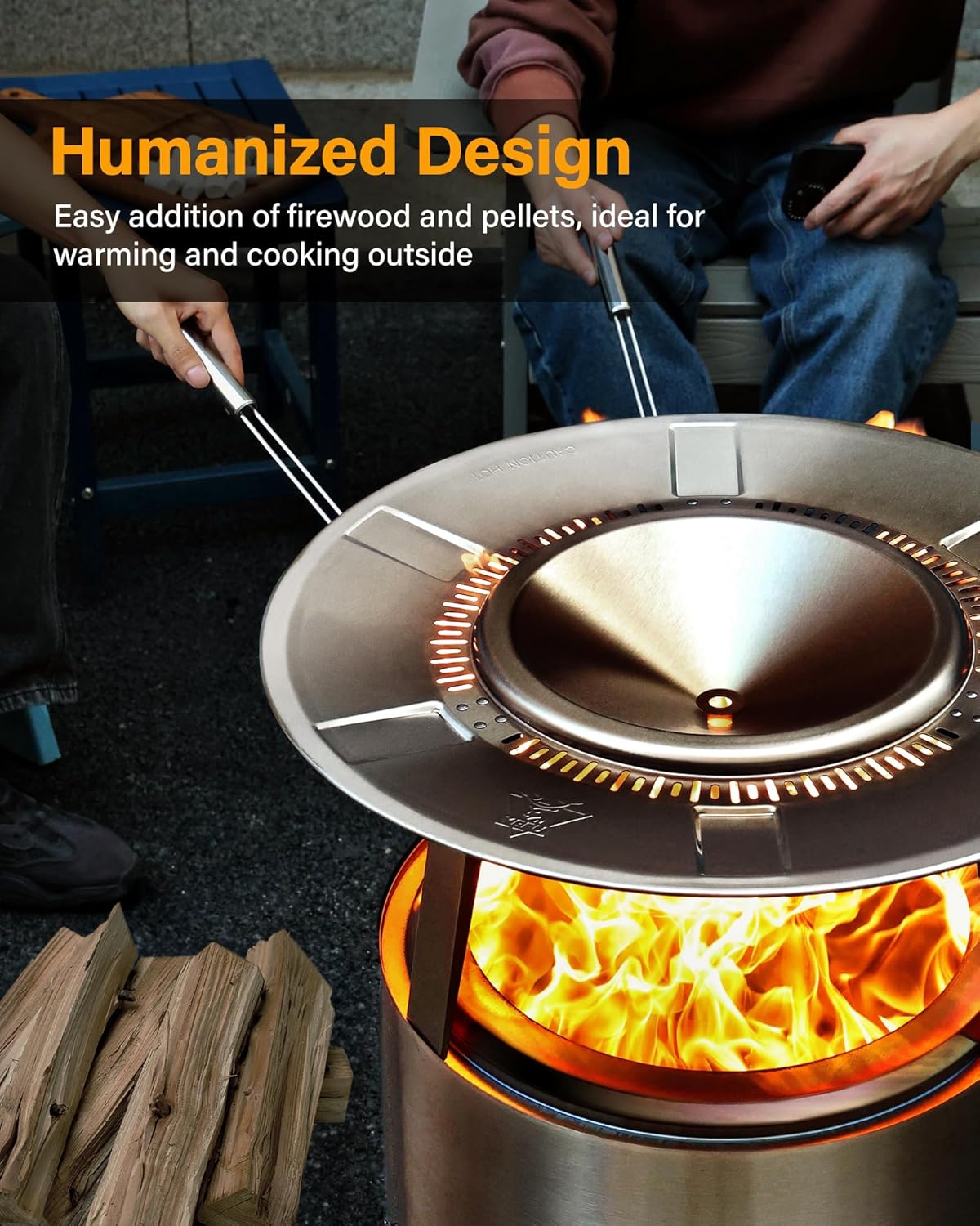 Heat Deflector for Solo Stove Bonfire: Portable 304 Stainless Steel Bonfire Heat Deflector - Fire Pit Heat Diffuser for Solo Stove Accessories Easy to Install & Remove Detachable Legs - 24.5 x 12 in