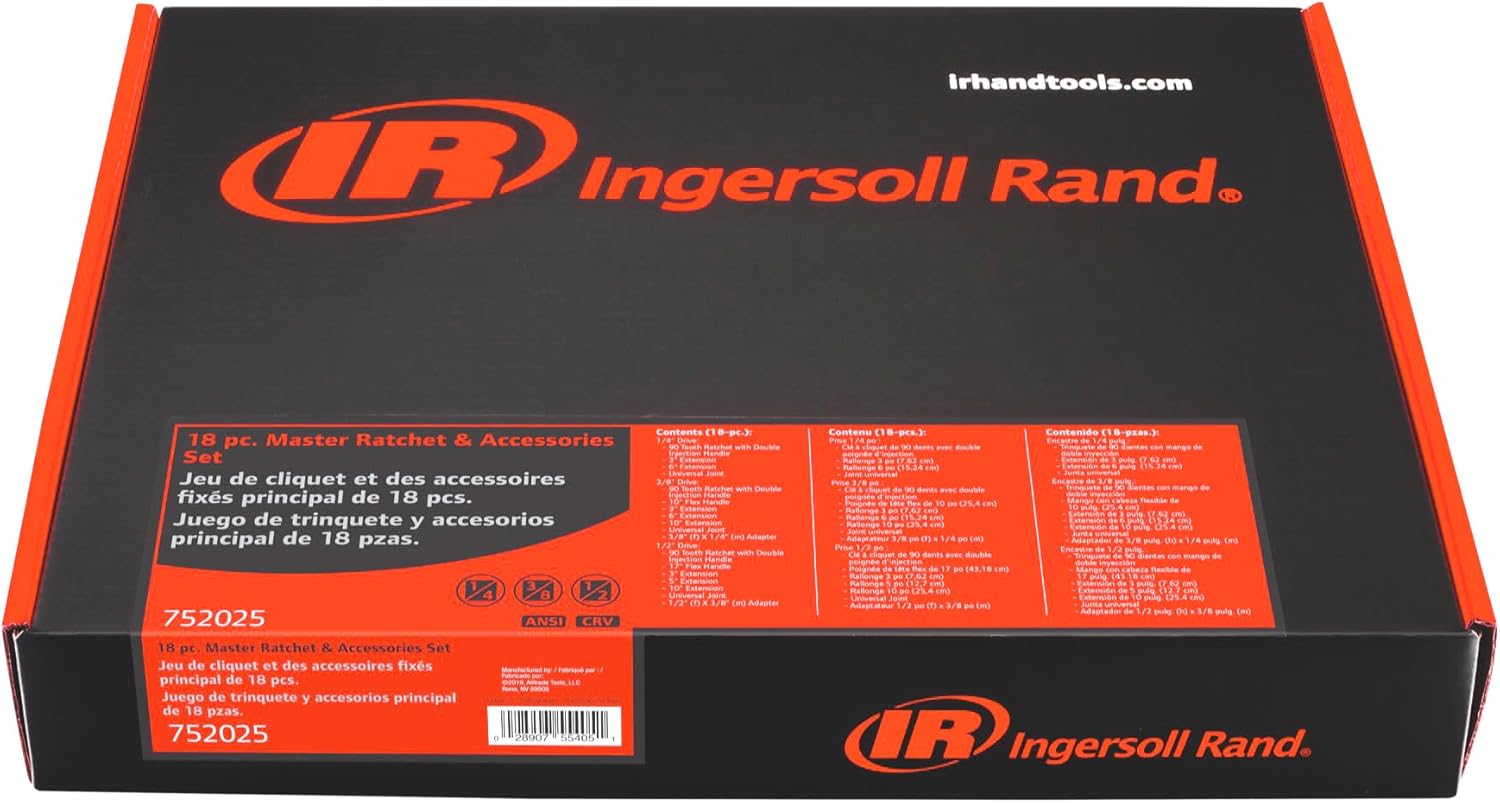 Ingersoll Rand 19 Pc. Master Ratchet and Socket Accessory Set- 752025
