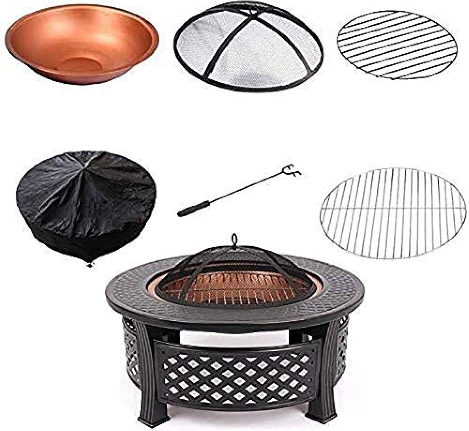 Fire Pit BBQ Grill Fire Bowl Bowl Barbecue Stove Outdoor Yard Barbecue Grill Coal Stove Brazier Coal Heating Stove Indoor Stove Grill