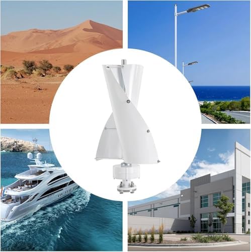 Vertical Wind Turbine Generator Kit - 12V/24V Maglev Helix Design, 2 Blade Portable Wind Power System with Controller for Efficient Energy Production