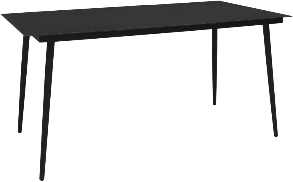 Patio Dining Table Black 59.1