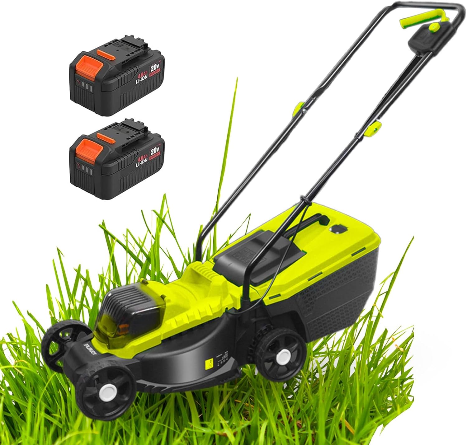 Self-Propelled Lawn Mower Cordless, 40V Brushless Electric Lawn Mower with 3-Position Cutting Height Adjustment, Included 2x4.0Ah Battery, for Lawns & Garden