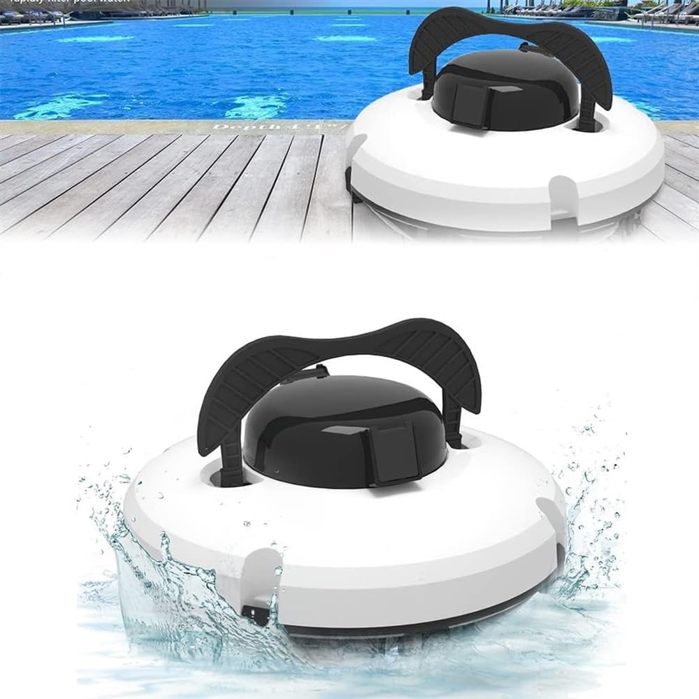 Automatic Pool Cleaner, Cordless Swimming Pool Vacuum Powerful Suction, Lasts 120 Mins, Built-in Water Sensor Technology for Pool Surface up