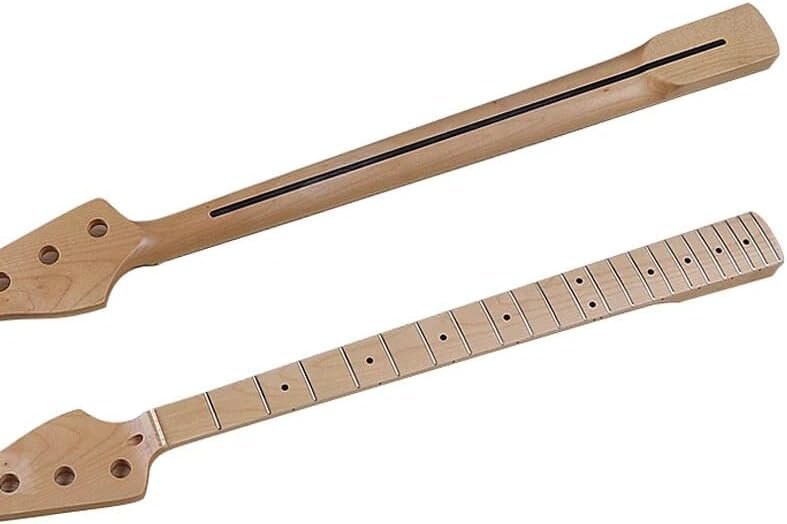 Electic Bass Guitar Neck 4 String Yellow JB Electric Guitar Neck JB Neck Maple Wood Matte 20F Jumbo Guitar Neck Back Guitar Parts (Model 4 22F)