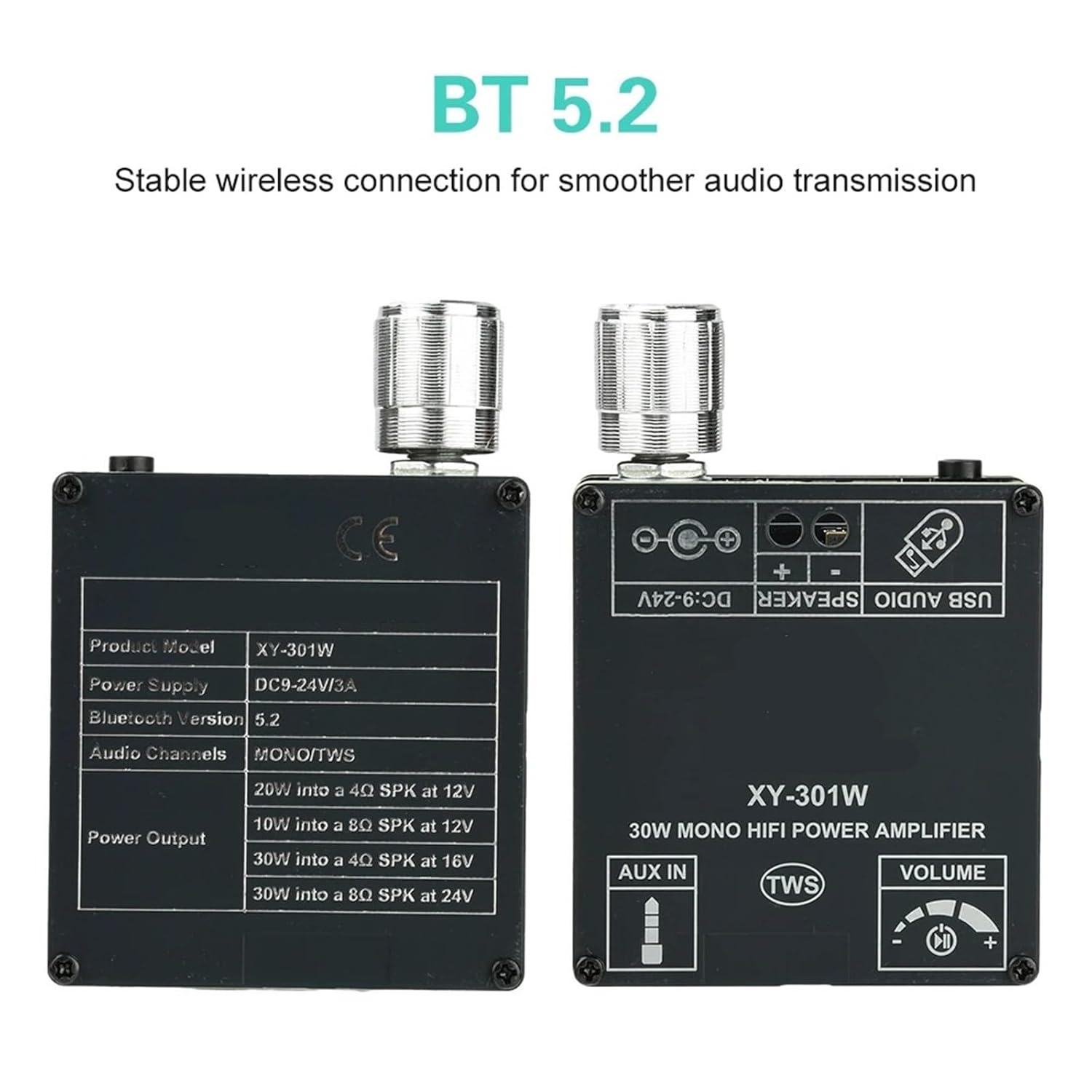 XY-301W Digital Audio Amplifier Board Mono 1 Channel 30W 5.2 Sound Stereo Amplifiers AMP Module TWS Home Theater(C)